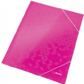 Leitz WOW mappe i pap med 3 klapper i A4 i farven pink