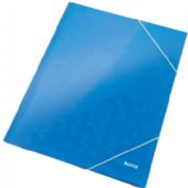 Leitz WOW mappe i pap med 3 klapper i A4 i farven blå