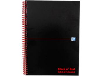 Oxford A4 Black\'n\'Red karton notesbog med linjer