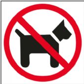 Apli D-sign klistermærke hund forbudt 114x114 mm
