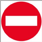 Apli D-sign symbolklistermærke adgang forbudt i størrelsen 114x114 mm i farven rød
