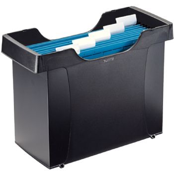 Leitz Plus sort arkivboks med 5 hængemapper i farven blå