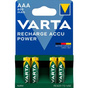 VARTA genopladelige AAA-batterier HR03 800 mAh 4 stk