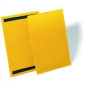 Durable lagerlomme m/magnet A4 højformat gul