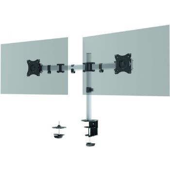 Durable Select monitorarm til 2 skærme 27" sølv