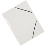 Elastikmappe Q-Connect A4 i karton med 3 klapper hvid