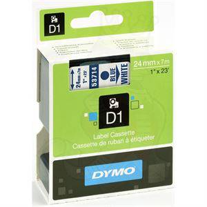 Dymo tape, 53714, 24mm x 7m Blå på hvid
