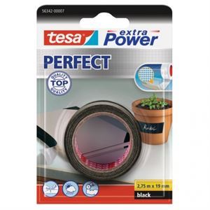 Lærredstape TESA Ekstra Power Perfect 19mm x 2,75m, sort