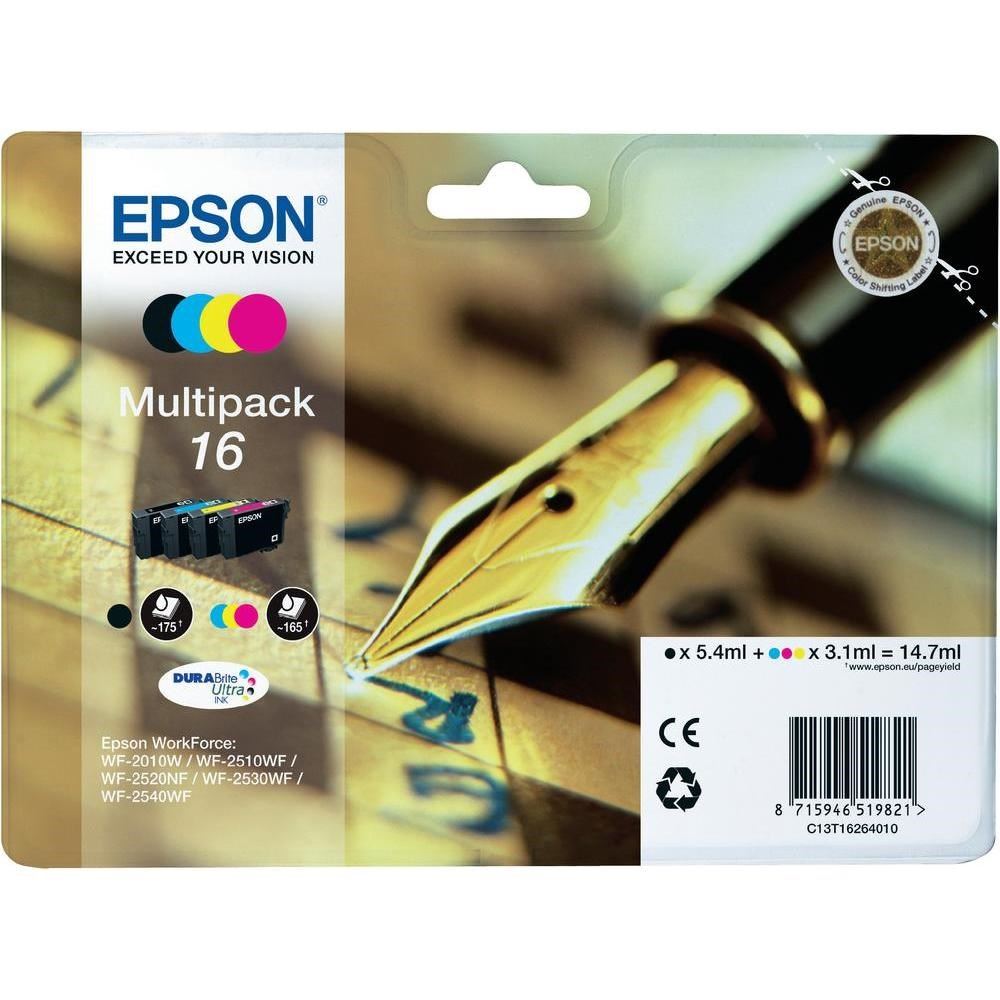 Epson 16 Multipack - pakker sort, gul, cyan, magenta original blækpatron - for WorkForce WF