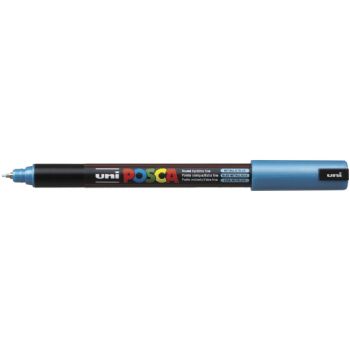 Uni Posca 1MR marker med ultrasmal skrivespids på 0,7 mm i farven metallic blå