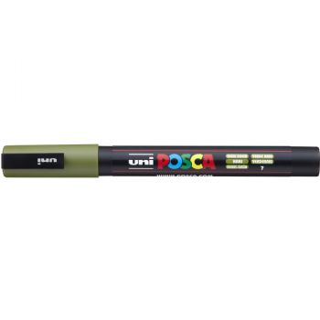 Uni Posca 3M marker med smal spids på 1,3 mm i farven khakigrøn