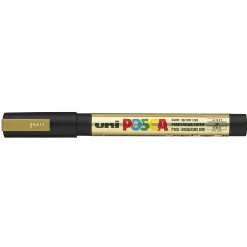 Uni Posca 3M marker med smal spids på 1,3 mm i farven guld