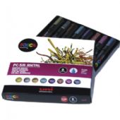 Uni Posca 5M sampak bestående af 8 assorterede paintmarkere med 2,5 mm skrivespids