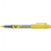 Pilot V-Light teksthighlighter med skrå fiberspids i skrivefarven gul