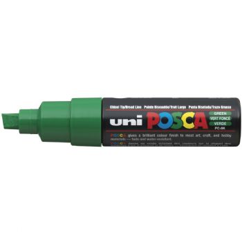 Uni Posca 8K paintmarker med skrå 8 mm spids i farven grøn