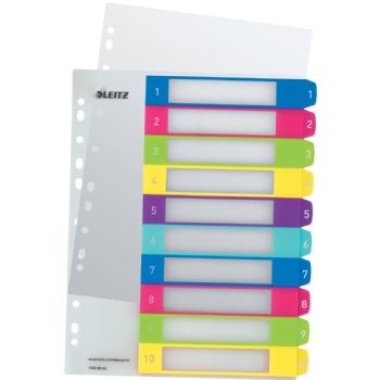 Leitz printbart register A4 med 10 tabs i farver