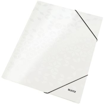 Leitz WOW mappe i pap med 3 klapper i A4 i farven hvid