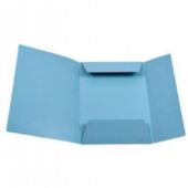 Samlemappe, kartonmappe A4 125 med 3 klapper, blå