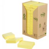 Post-it Recycled 653 notes 38x51mm gul 24 blokke