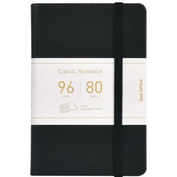 BNT PU Notebook A6 med linjer i sort