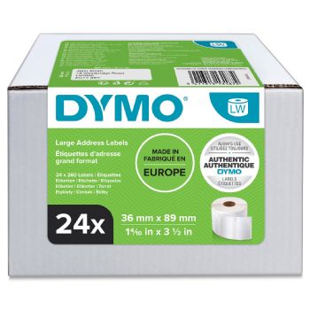 Dymo LabelWriter etiketter 36x89mm hvid 24rl