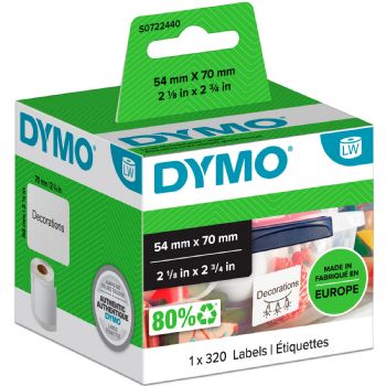 Dymo LabelWriter etiketter 54x70mm hvid