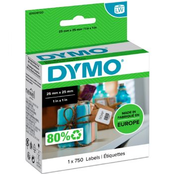 Dymo LabelWriter etiketter 25x25mm hvid