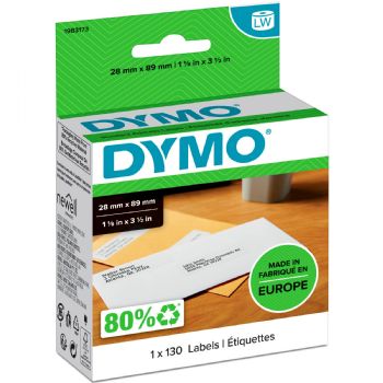 Dymo LabelWriter etiketter 28x89mm hvid