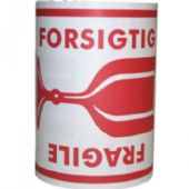 WhiteLabel Etiket 'FORSIGTIG GLAS' 148x210mm rød 250stk