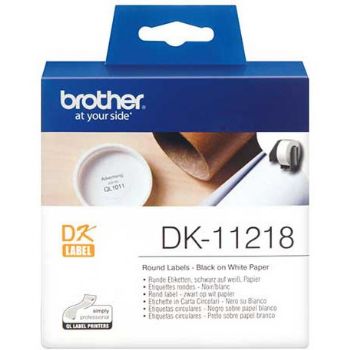 Brother DK11218 etiketlabel Ø24mm hvid 1000stk