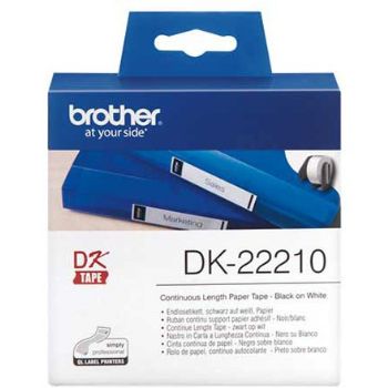 Brother etiket/papirtape DK22210 29 x 30mm, 48m Hvid