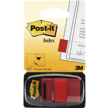   POST-IT Indexfaner 680-1 Rød  25 x 43mm Pakke med 2 stk 