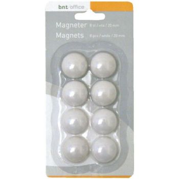 BNT magneter Ø20mm hvid 8stk