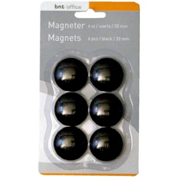 BNT magneter Ø30mm sort 6stk