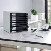 Skuffekabinet LEITZ A4 med 10 skuffer, sort