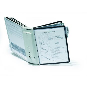 Durable SHERPA WALL 10 registersystem vægmodel i A4 med 10 lommer i farverne sort og grå