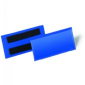 Durable magnetlomme i størrelsen 100x38 mm med blå baggrund