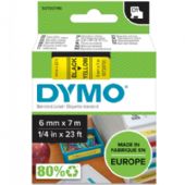 Dymo D1 tape 6mm sort/gul