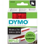 Dymo D1 tape 19mm sort/rød