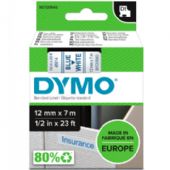 Dymo tape, 45014, 12mm x 7m Blå på hvid