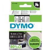 Dymo tape 40913 9mm x 7m Sort på hvid