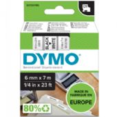 Dymo tape 43613 6mm x 7m Sort på hvid