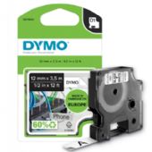 Dymo D1 Nylon tape 16957 12mm sort/hvid  permanent lim. 