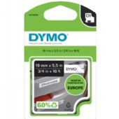 Dymo D1 nylontape 19mmx5,5m sort/hvid
