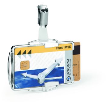 Durable RFID SECURE DUO kortholder med plads til 2 kort i farven sølv
