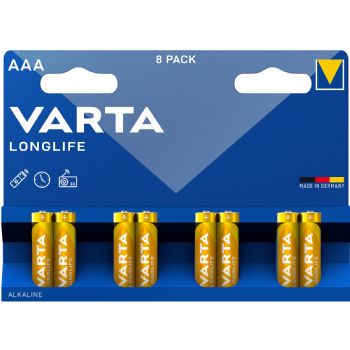 VARTA LONGLIFE AAA-batterier LR03 8 stk