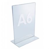 TWINCO akryldisplay med T-fod til A6-format