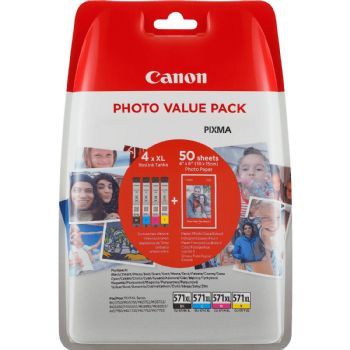 Canon blæk CLI-571XL C/M/Y/BK+photo paper.Value Pac