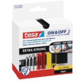 Tesa ekstra stærk velcrobånd 50mm x 1m sort