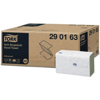 Tork Advanced Soft Singlefold H3 håndklædeark 2-lags Hvid
